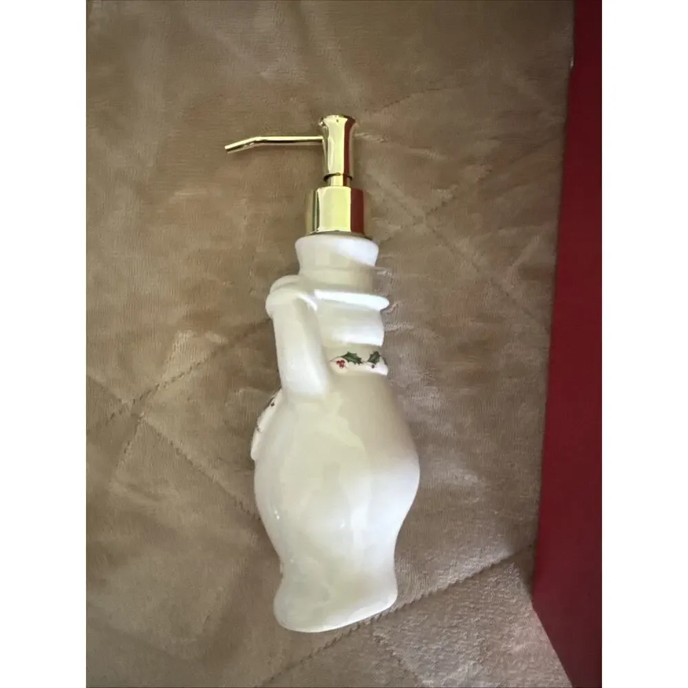 LENOX Snowman HAPPY HOLLY DAYS Soap Dispenser 8.5